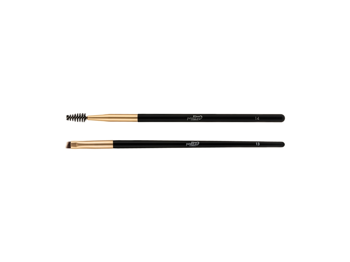 Purobio - Pincel kit de sobrancelha nº 13 + pincel nº 14 2 unidades