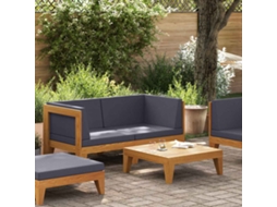 Conjunto de Móveis de Jardim HARLANV1 com almofadas em acácia e marrom