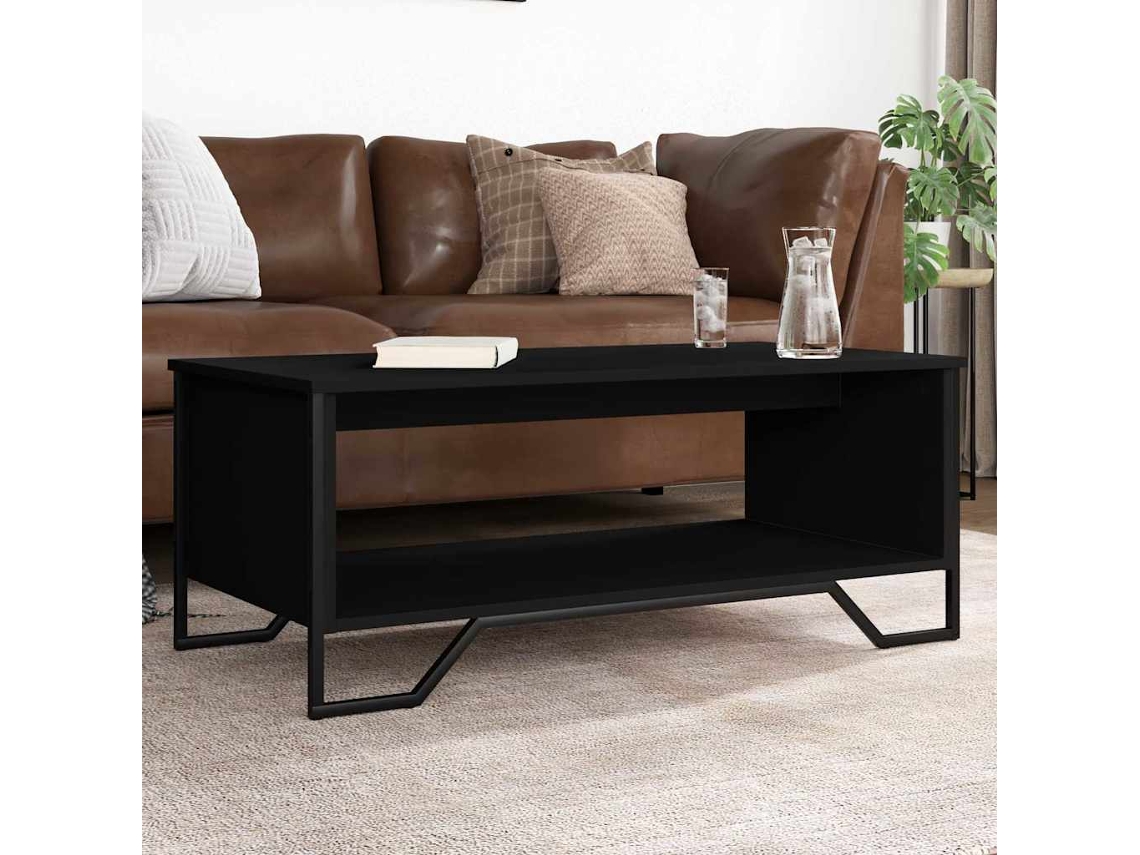 Vidaxl Mesa De Centro 100x51x40 Cm Derivados De Madeira Preto