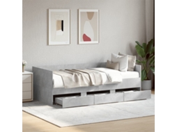 Sofá cama con cajones sin colchón 100x200 cm gris cemento