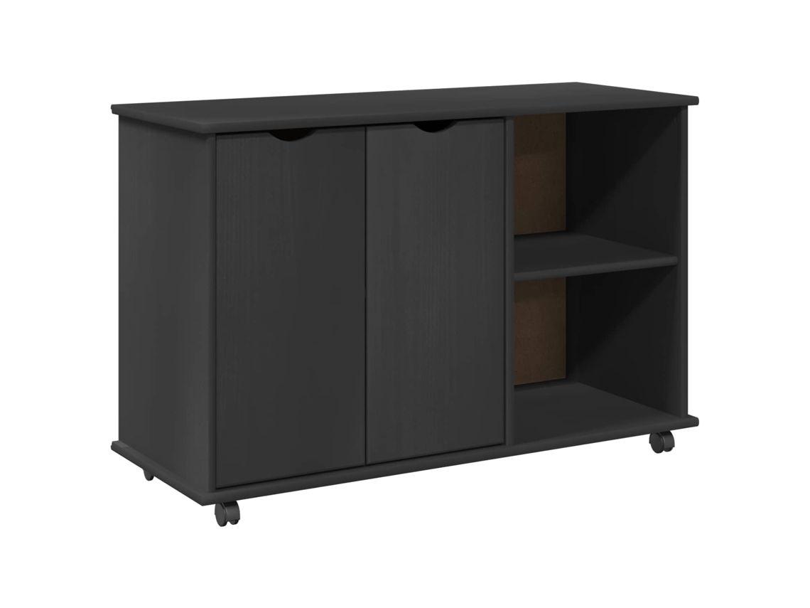 Conjunto 1 Armário Minimalista Vidaxl Cinzento Madeira De Pinho Maciça (100 X 39 X 65,5 Cm)