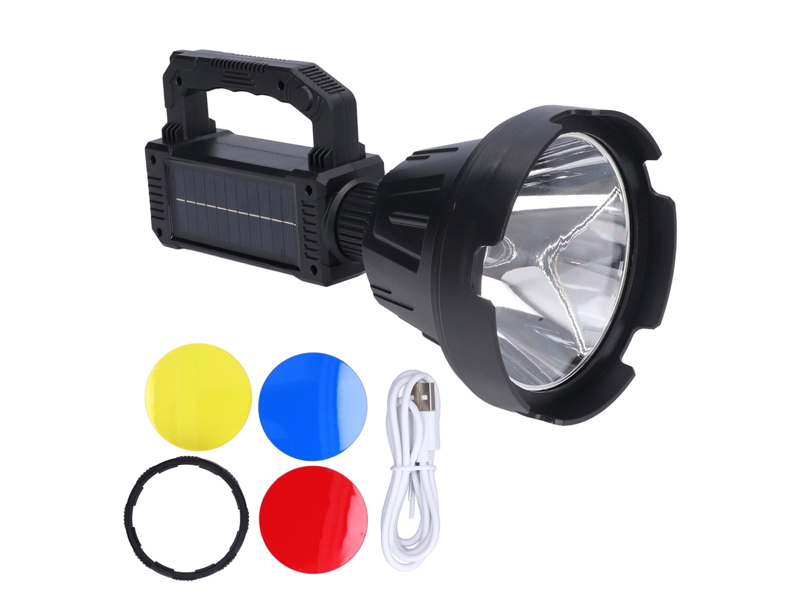 Lanterna de Busca Recarregável À Prova D'água Led com 6 Modos para Aventura Camping Hiking S/MARCA