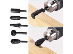 Kit de 5 Brocas Rotativas 6mm, Cabo 1/4, Aço 45 para Madeira, Plástico, Gravura, Escultura, Ranurado, Perfuração | S/MARCA