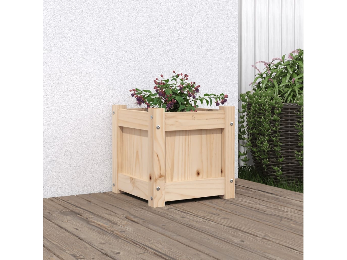 Vidaxl Vaso/floreira De Jardim 31x31x31 Cm Madeira De Pinho Maciça