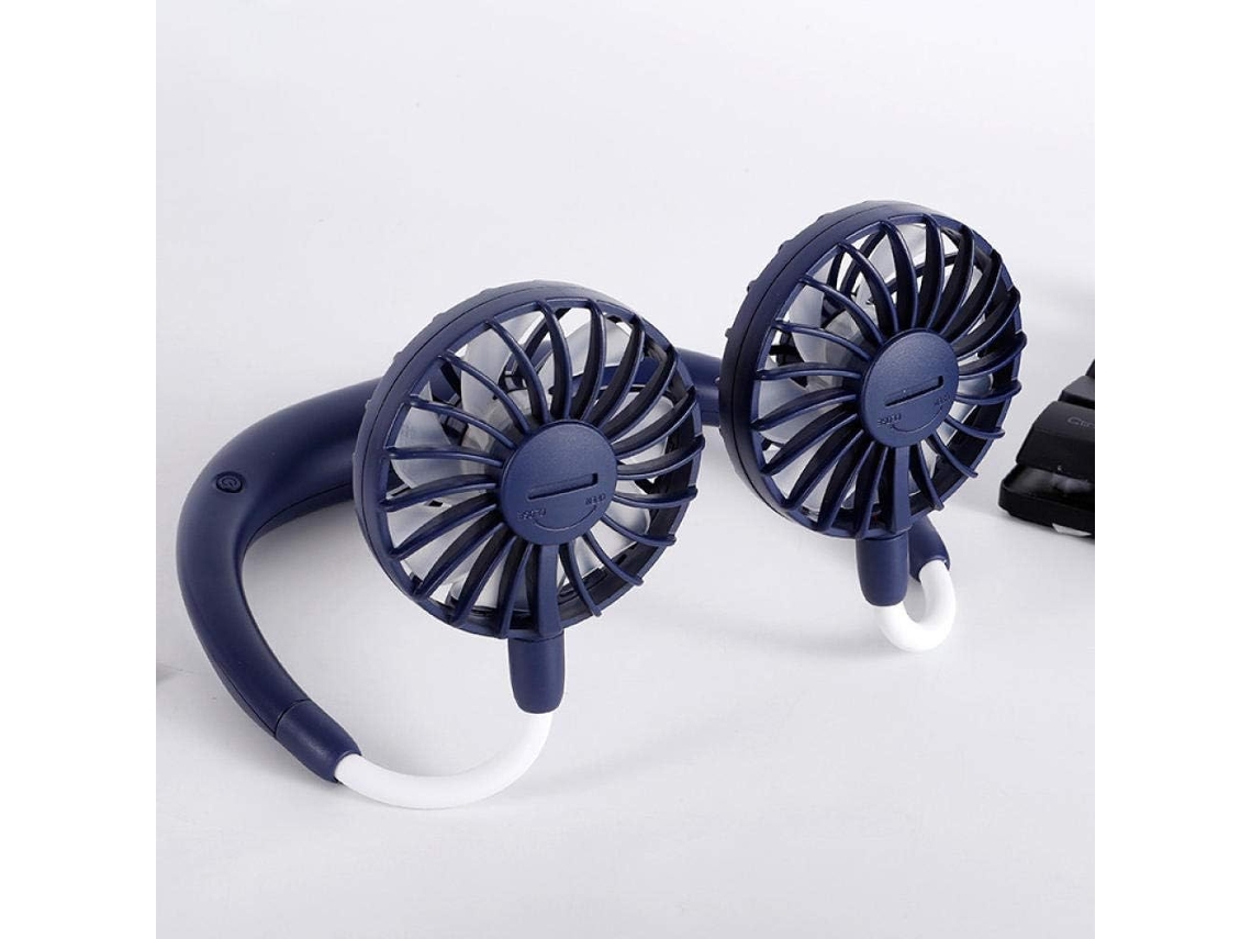 Mini ventilador portátil de pescoço dobrável S/MARCA, USB, uso externo, branco