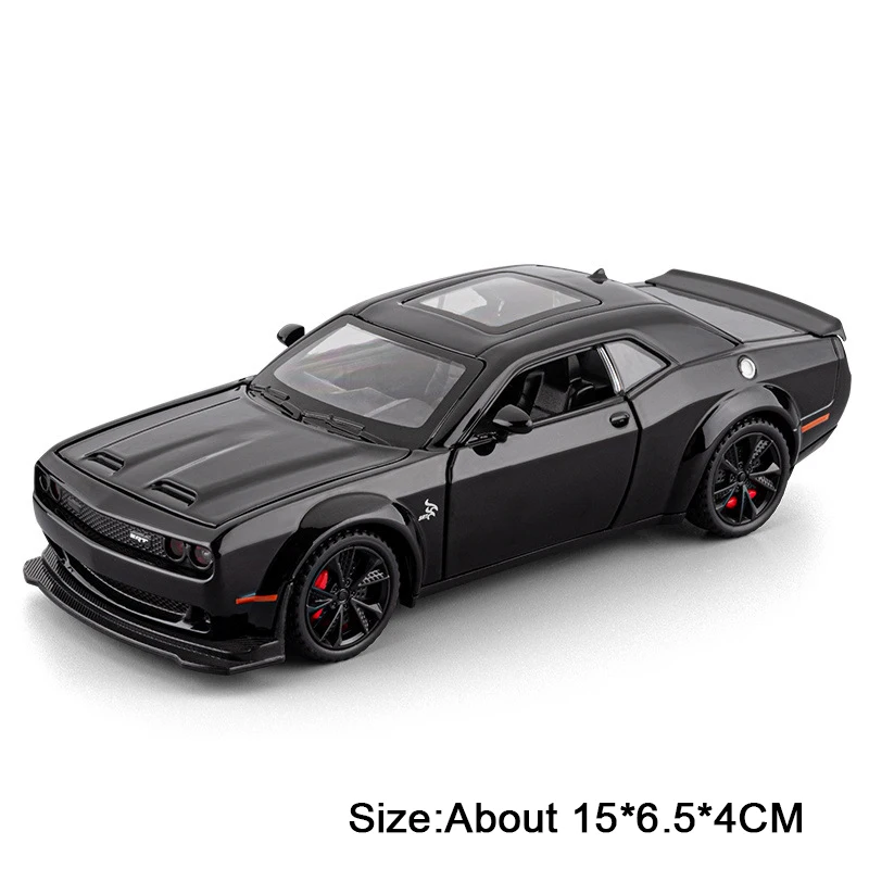 (hellcat Black) Escala 1:32 - Modelo De Carro Esportivo, Carroceria De Metal, Pneus De Borracha