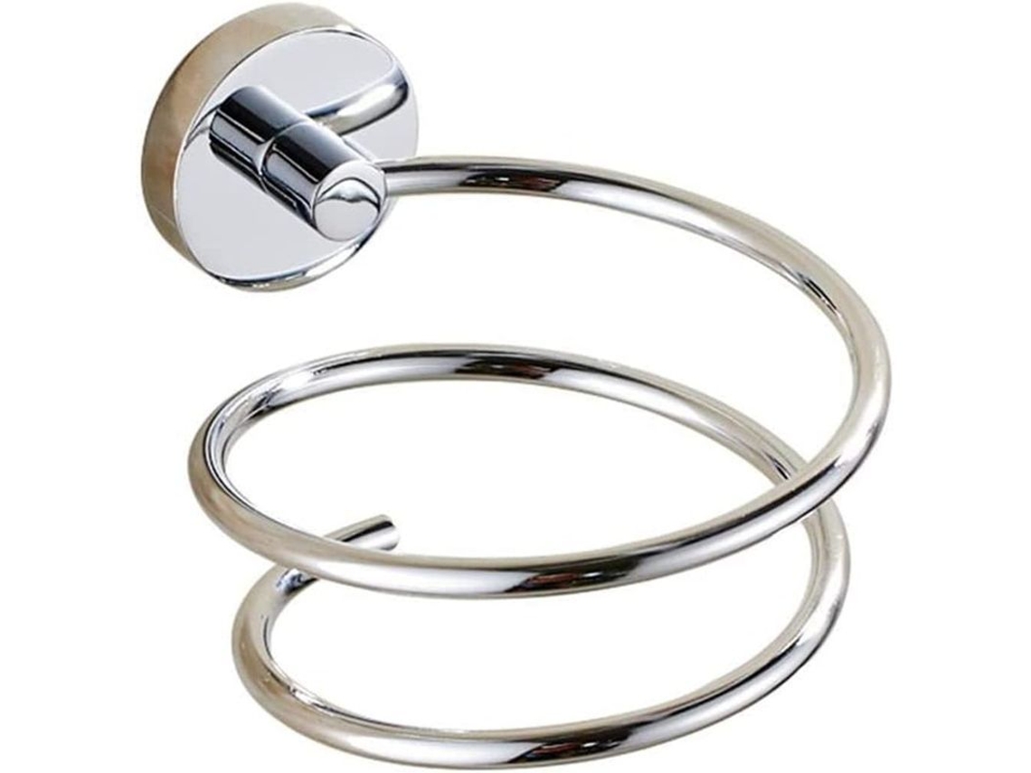 Porta Secador De Cabelo De Parede Em Aço Inoxidável 304 Cromado Resistente Ao Calor E Durável Para Banheiro
