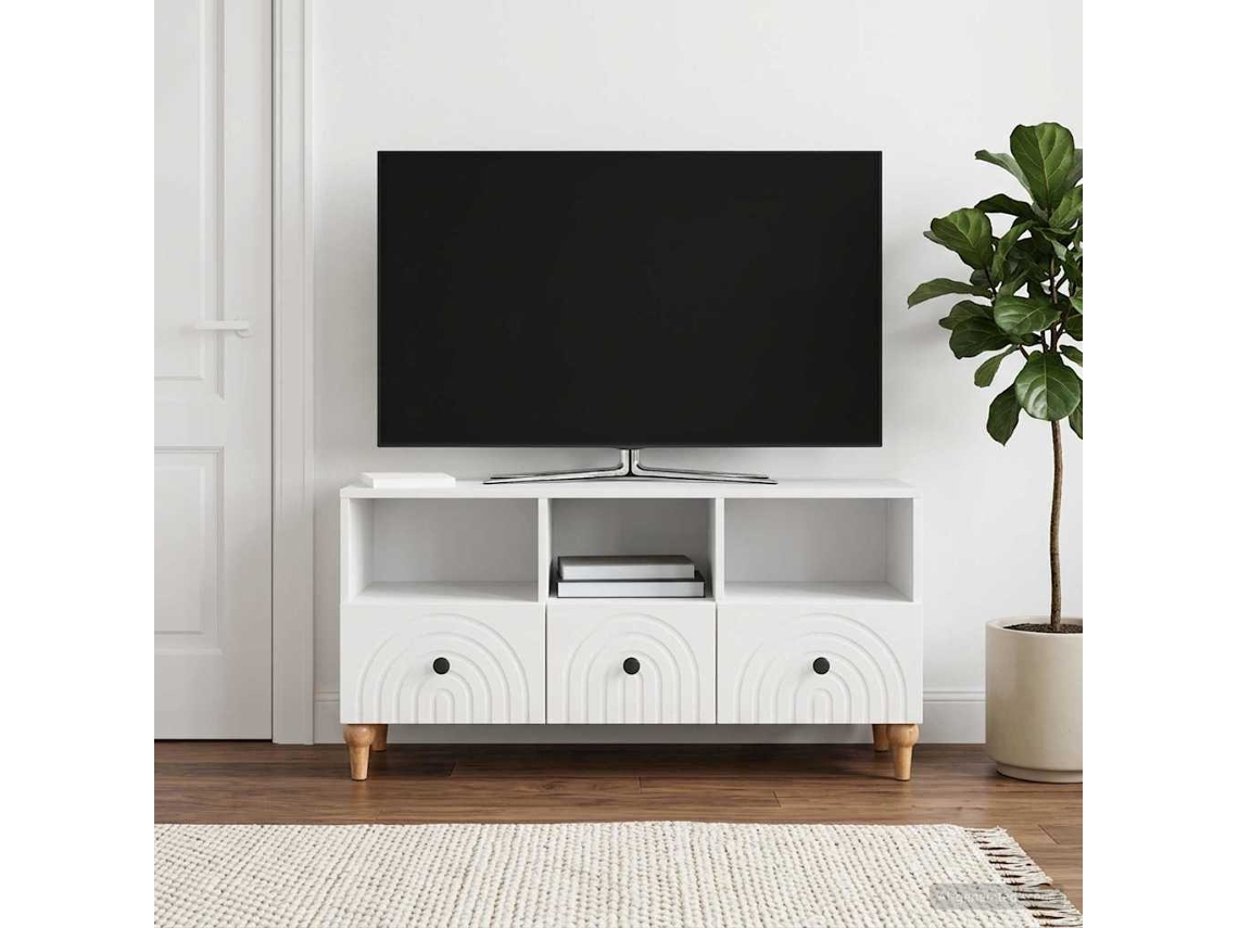 Vidaxl Gabinete Para Tv 102 X 34,5 X 50 Cm Branco Alto Brilho