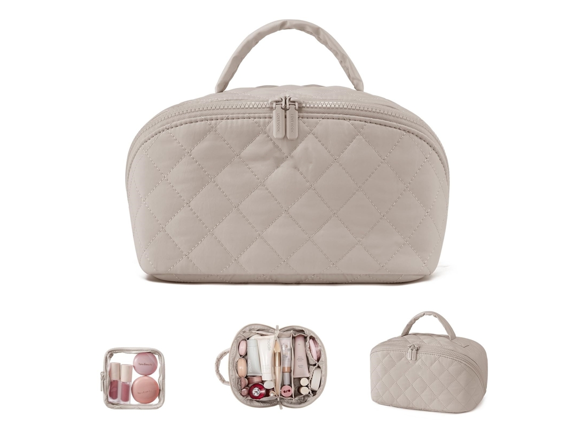 Nécessaire de viagem para cosméticos, bolsa feminina, caixa de armazenamento impermeável de grande capacidade com divisórias.