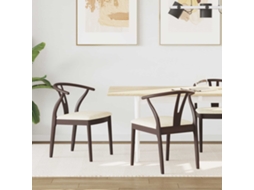 Vidaxl Cadeira De Jantar 2 Pcs Marrom Claro E Claro