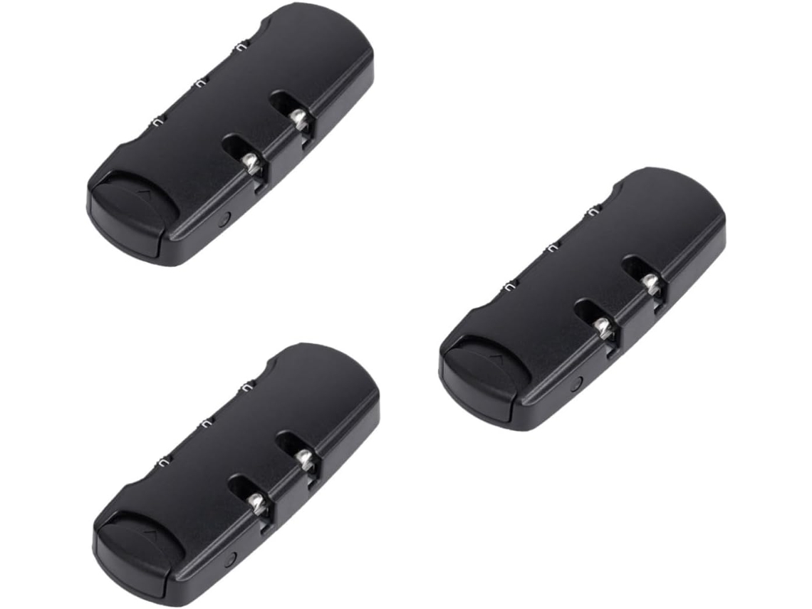 Conjunto De 3 Cadeados Combinação Com Disco Para Mala, Segurança Tsa