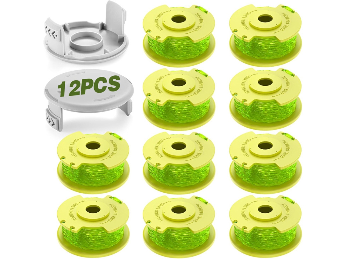 Pacote com 10 Carretéis de Fio com 2 Tampas Aparador de Grama para Ryobi Ac80rl3/ac14hca HENTEN HOME
