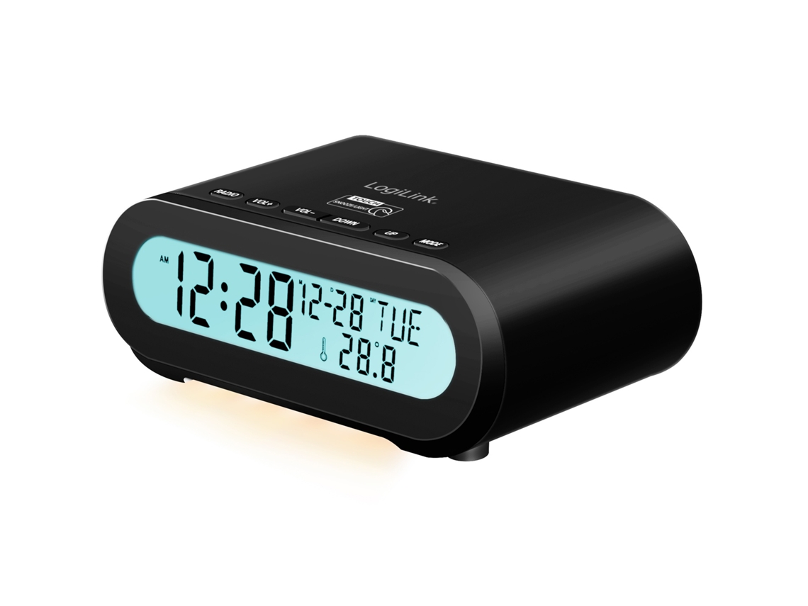 Radio Reloj Con Temperatura Y Humedad, Usb C Y Funcionamiento Con Pilas, Color Negro Brilvibera