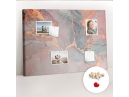 Painel De Cortiça Para Parede Mármore Decorativo Para A Sala De Estar Espelharte (100x70 Cm)