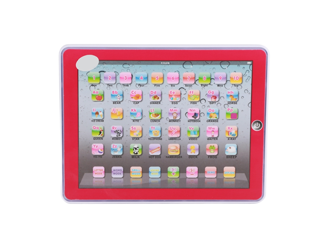 Tablet Educativo Infantil Para Aprendizado De Inglês, Rosa. Aquaforge