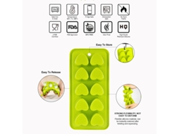 Forma De Gelo Com Tampa Silicone, Empilhável, Livre De Bpa, Para Chocolate, Cocktails, Café Gelado, Whisky E Sumos Verde Hexinyigjly