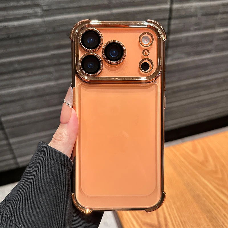 (sm Gold 16 Plus) Capa Transparente Eletroplaqueada À Prova De Choque Com Estrutura Resistente A Quedas