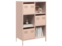 Vidaxl Móvel Alto 68x39x103,5 Cm Aço Rosa