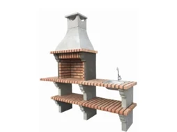 Churrasqueira ARTICIMENTOS Bbq Petra - com Lava - Louça, Produzida Em Tijolo e Cimento Refratário - 215x57x240cm