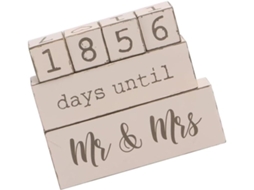 Calendário de Madeira Alipis 4x4x4 Cm, Faça Você Mesmo, Contagem Regressiva para Casamento, Bege, Feito À Mão,