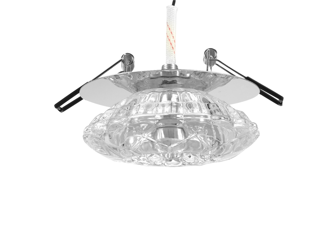 Lâmpada de teto LED recessada 3W luz branca cristal transparente para sala quarto decoração | S/MARCA