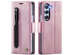 Capa Protetora Flip Para Celular Com Slot Para Cartão Simouro Rosa - Samsung Z Fold7