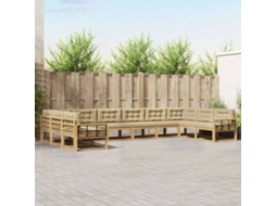 Vidaxl Conjunto De Sofás Para Exterior 10 Pcs Branco E Bege
