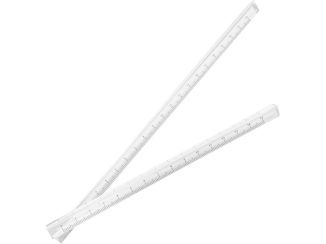 Régua transparente Showeroro de 2 unidades para estudantes, réguas métricas de plástico para desenho, material escolar e muito mais.