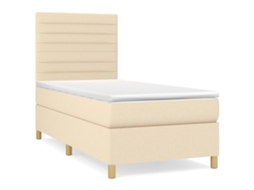 Box Spring Bed, Box Spring Beds Vidaxl Creme Tecido (90 X 200 Cm)