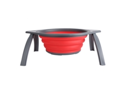 Nova Line cesto de Filtrar Silicone Dobrável com Apoio para Lavar Frutas Legumes Vermelho Cinza