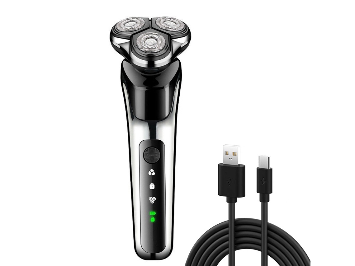 Barbeador Elétrico Masculino Recarregável Para Uso Seco E Molhado. Czhhmart