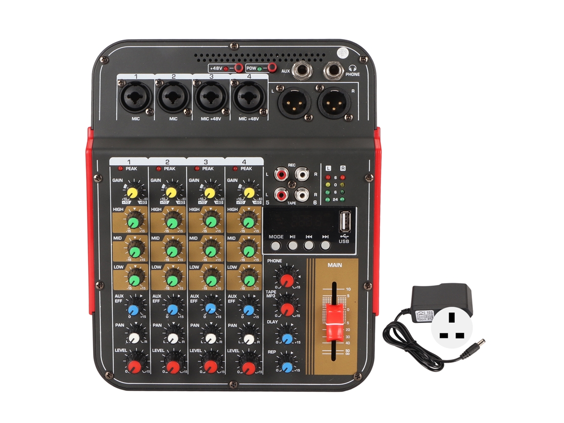 Mixer EOOCOO (mistura 4 Canais, Alimentação Fantasma 48v)
