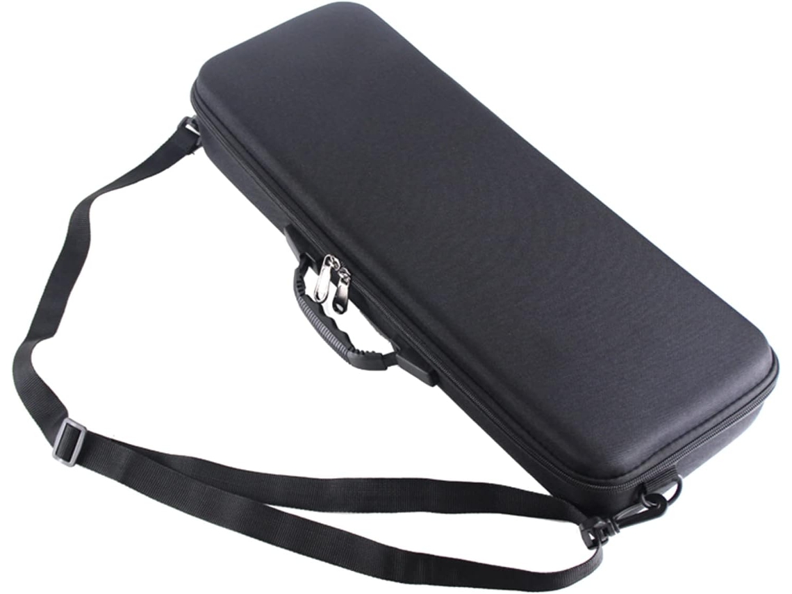 Bolsa portátil em EVA resistente a impactos para equipamentos de pesca, incluindo vara, molinete, esponja e acessórios.