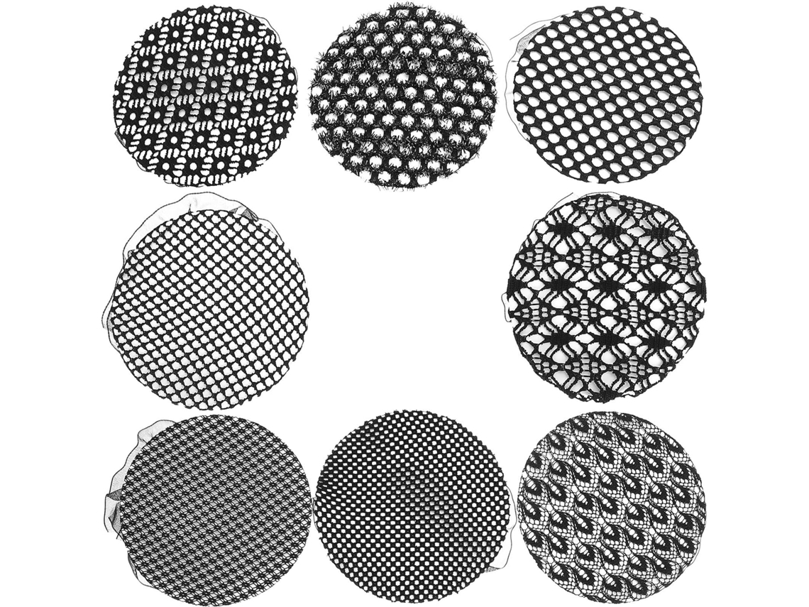 Redes De Cabelo Pretas Em Nylon Para Coques, Conjunto Com 8 Unidades, Resistentes E Duráveis.
