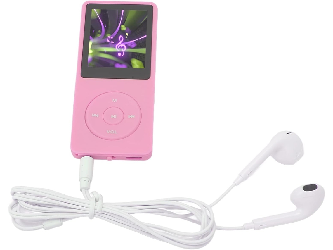 Reprodutor de MP3/MP4 de 64 GB, reprodutor de esportes portátil de 64 GB, reprodutor de áudio digital leve para quarto (rosa)