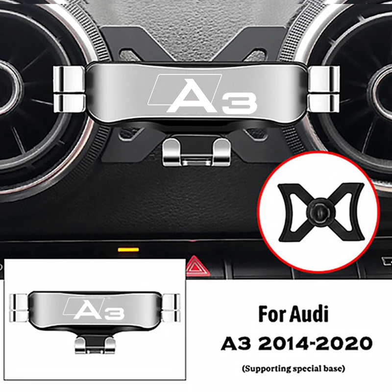 Suporte Magnético Para Celular Veicular Compatível Com Audi A3 S3 8v 2014-2020, Com Clipe De Fixação Na Saída De Ar E Suporte De Navegação Por Gravida