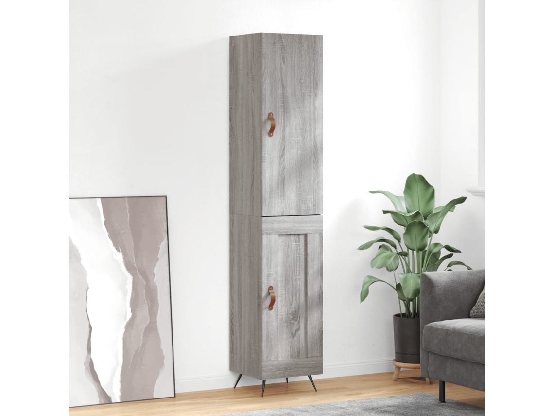 Armario alto 34,5x34x180 cm Madera procesada Gris Sonoma