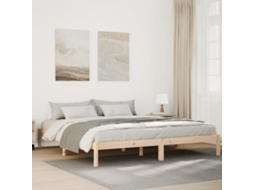 Vidaxl Cama Extra Longa Sem Colchão 200x210 Cm Madeira de Pinho Maciça