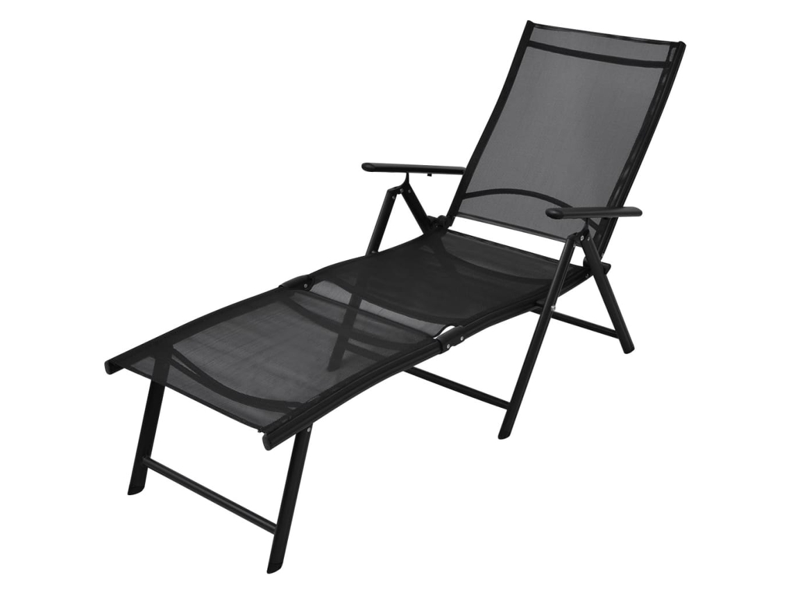 Sun Lounger, Sun Loungers Vidaxl Preto Tecido