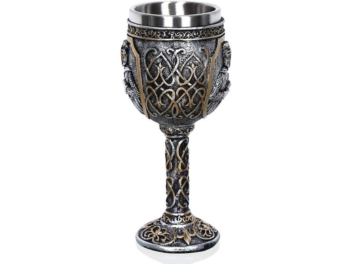 Copa Vikinga Medieval De Acero Inoxidable Y Resina, Cáliz Gótico Com Design Artístico, Presente Vintage