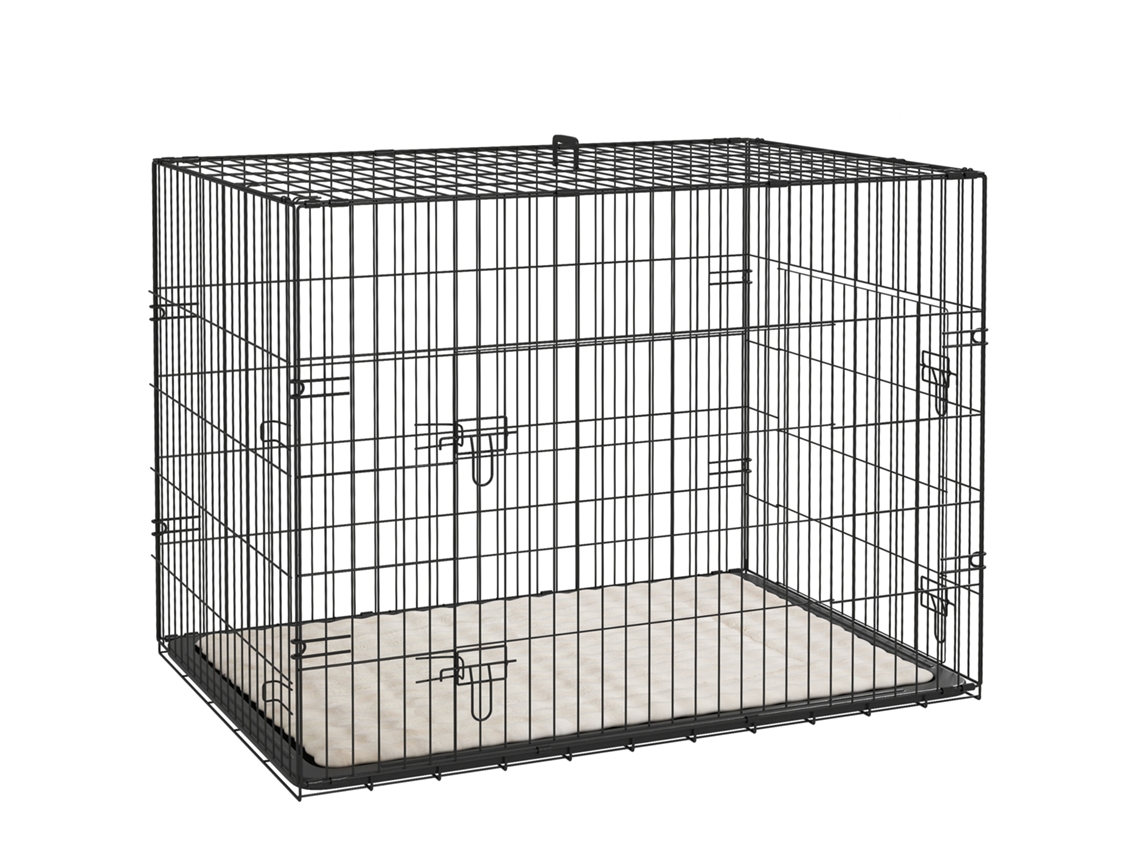 Transportadora Cães 91x62x68cm com Bandeja e Almofada, Preto