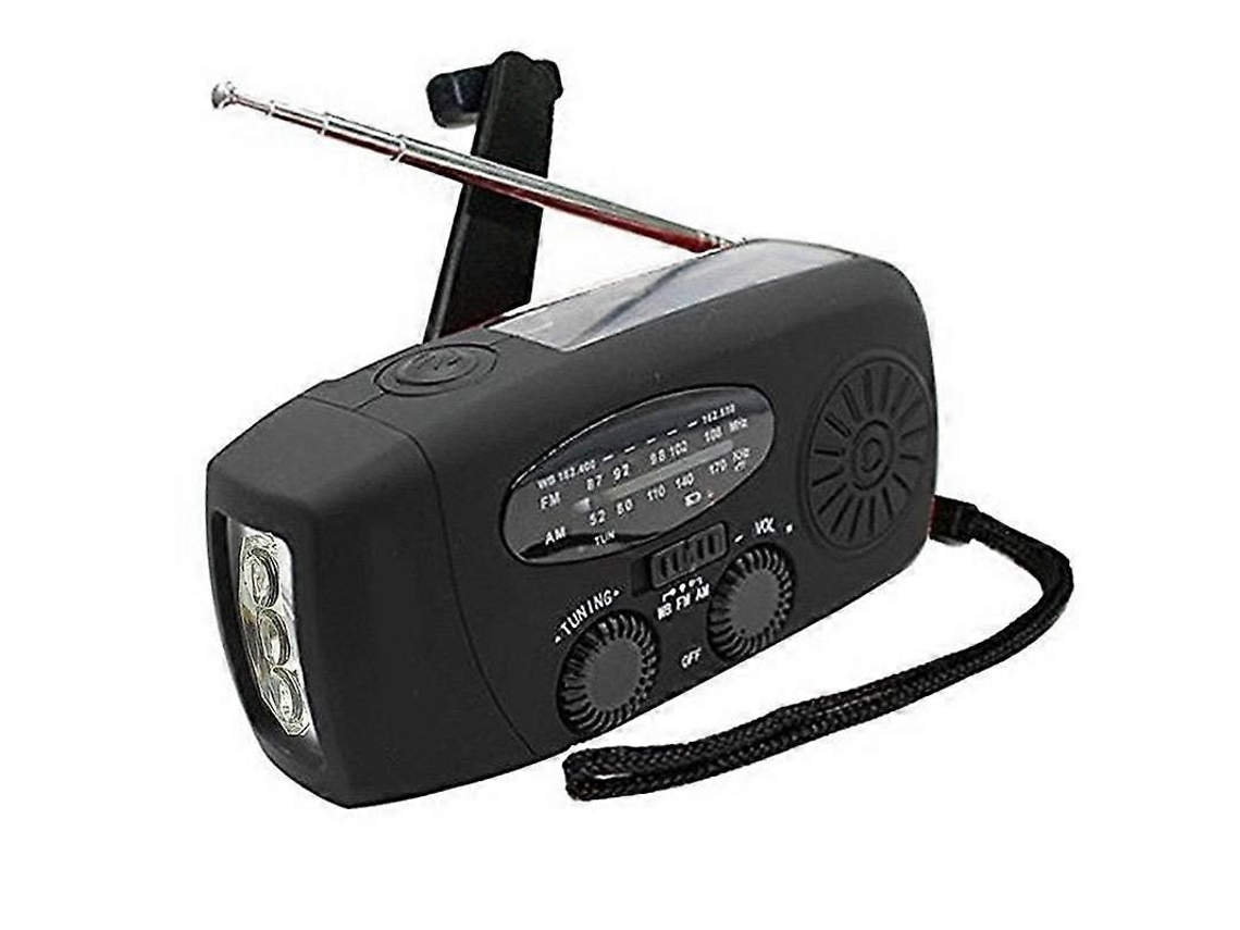 Rádio com Carregamento Solar Abs, Am/fm Solar, Manivela Luz Led de Emergênci A, Compatível Rádio. GOKOCO