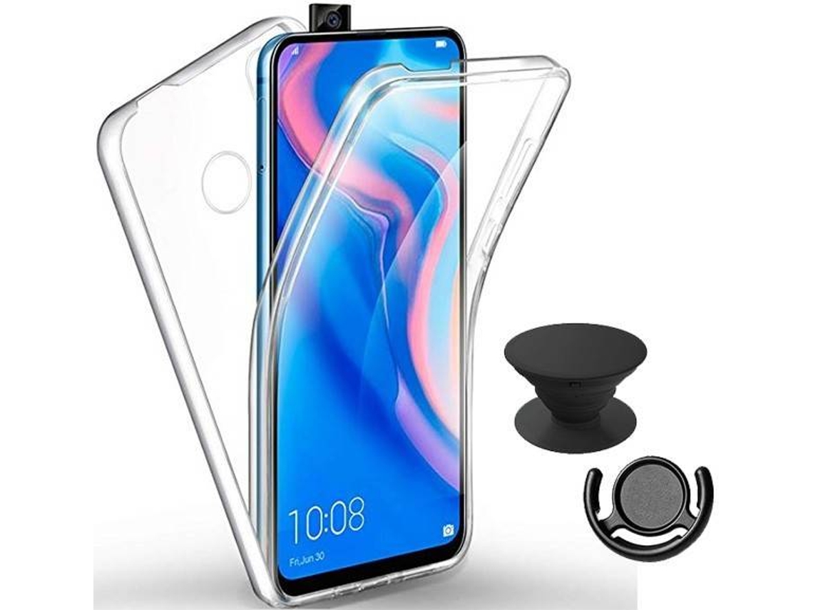 Kit Capa, PopSocket e Suporte PopSocket Preto Huawei P Smart Z 360º Transparente