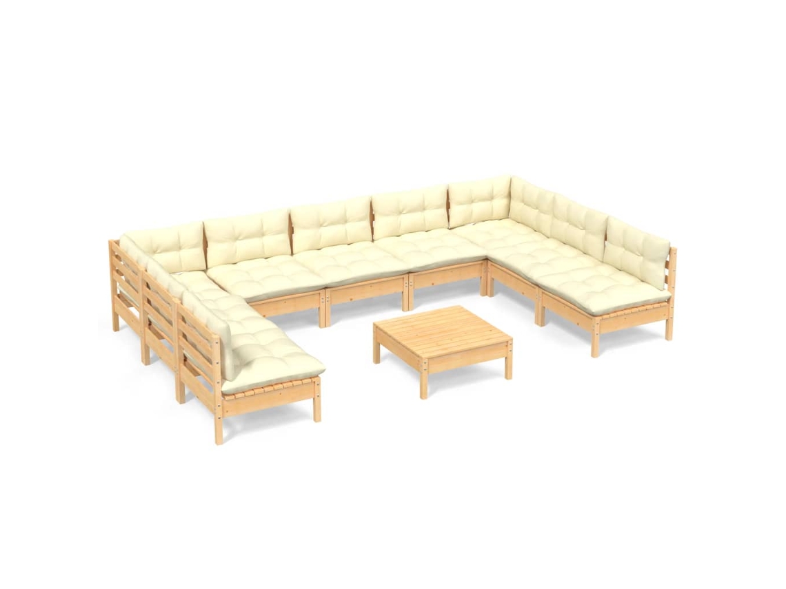 Garden Lounge Set, Garden Lounge Sets Vidaxl Creme Madeira De Pinho (n/a)