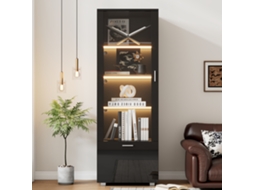 Vitrine Preta Led Acrílico, 3 Prateleiras. Ge
