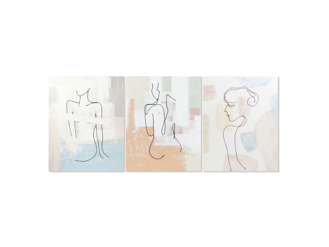 Pintura Dkd Home Decor Abstrato Moderno 80 X 3,7 X 100 Cm 3 Unidades