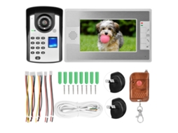 Campainha Visual De 7 Polegadas Com Desbloqueio Por Impressão Digital, Senha E Controlo Remoto