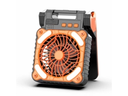 Ventilador Portátil De Camping Com Energia Solar, Recarregável Via Usb, Com Velocidade Variável E Luz Led Para Barraca