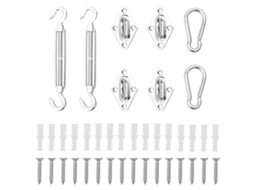 Vidaxl 8 Pcs Conjunto Acessórios P/ Para-sol Vela Aço Inoxidável
