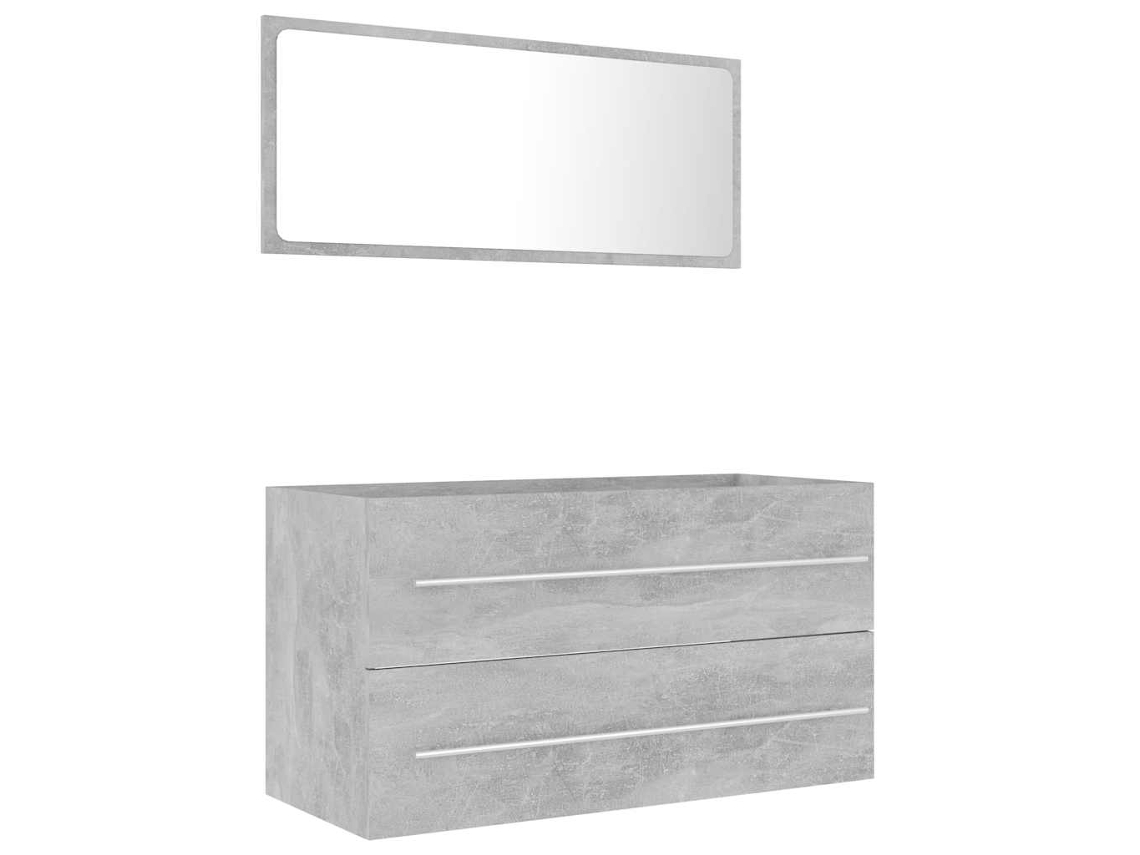 Bathroom Furniture Set, Bathroom Furniture Sets Vidaxl Cinzeto Madeira Processada (n/a)